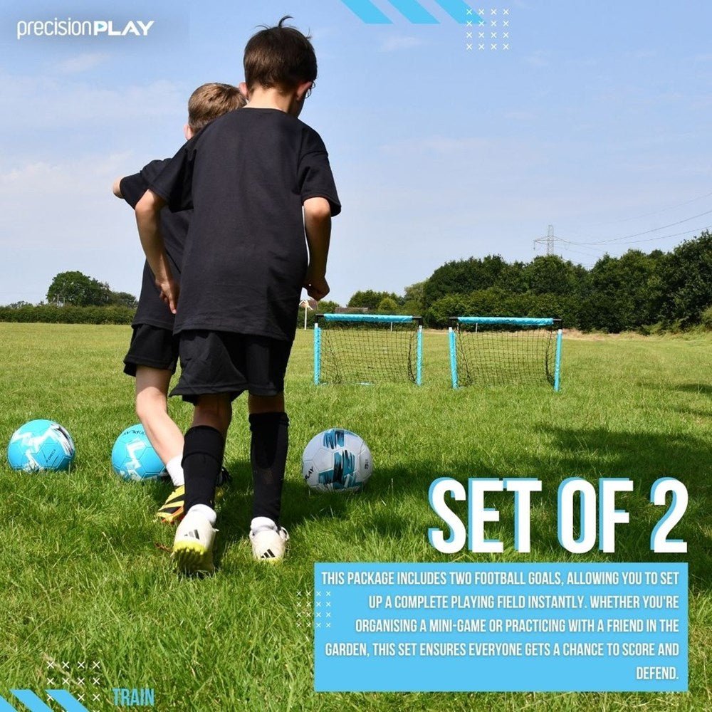 PrecisionPLAY Quick Folding Goals (Set of 2) Blue - FOOTBALL/NETS/ACCESSORIES - Beattys of Loughrea