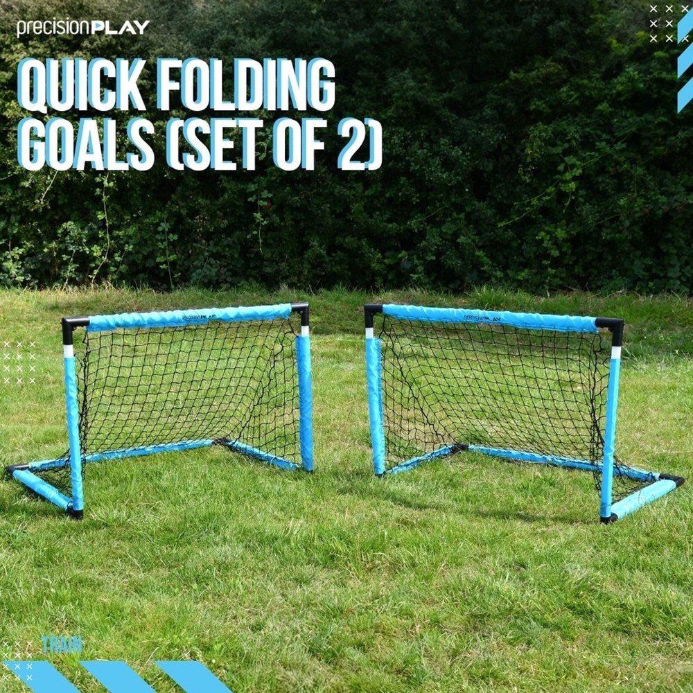 PrecisionPLAY Quick Folding Goals (Set of 2) Blue - FOOTBALL/NETS/ACCESSORIES - Beattys of Loughrea