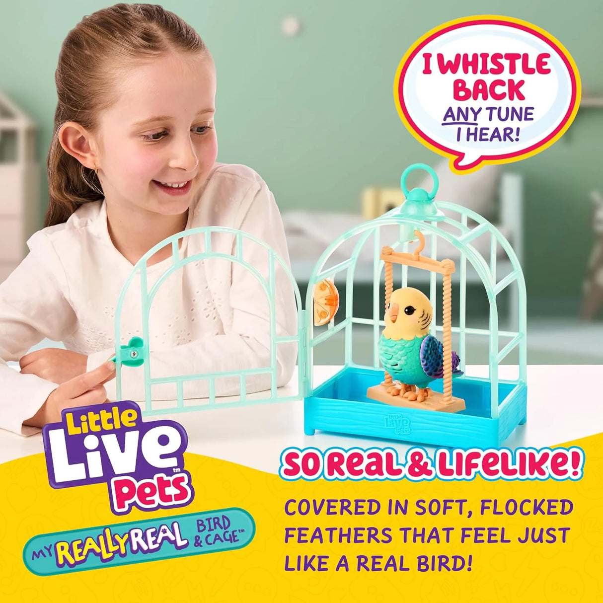 Little Live Pets My Really Real Bird And Cage - Beattys of Loughrea | www.beattys.ie