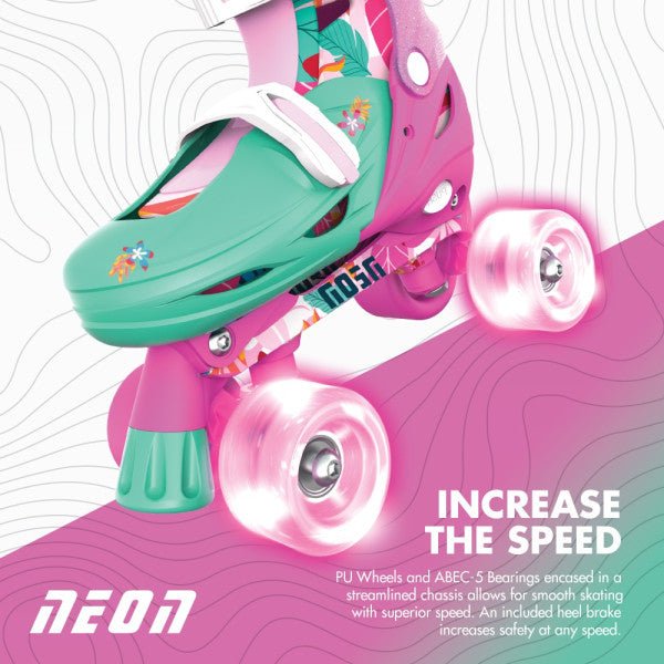 Yvolution Neon Combo Skates Floral (UK 11 - 1) - SKATES/ROLLER BLADES/ACCESSORIES - Beattys of Loughrea