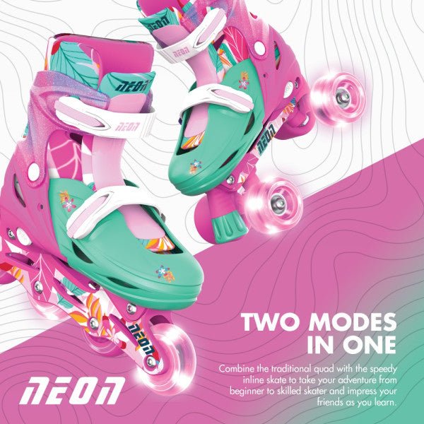 Yvolution Neon Combo Skates Floral (UK 11 - 1) - SKATES/ROLLER BLADES/ACCESSORIES - Beattys of Loughrea