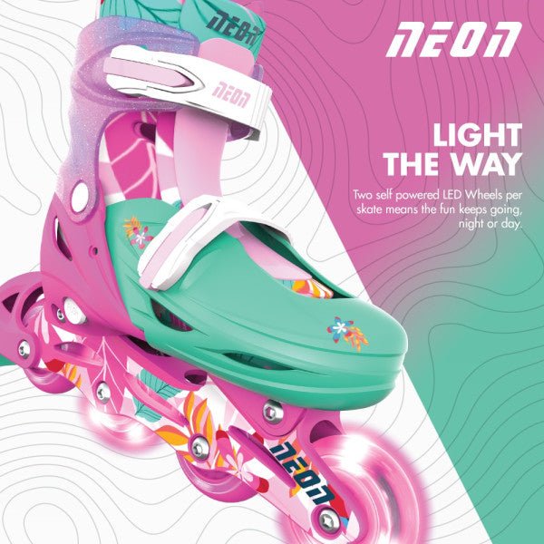 Yvolution Neon Combo Skates Floral (UK 11 - 1) - SKATES/ROLLER BLADES/ACCESSORIES - Beattys of Loughrea