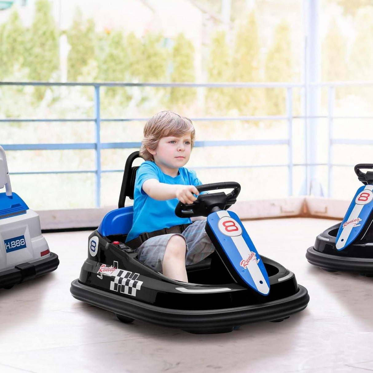 BumperBoo 6V Bumper Car - Blue - BATTERY OPERATED RIDE ONS - Beattys of Loughrea