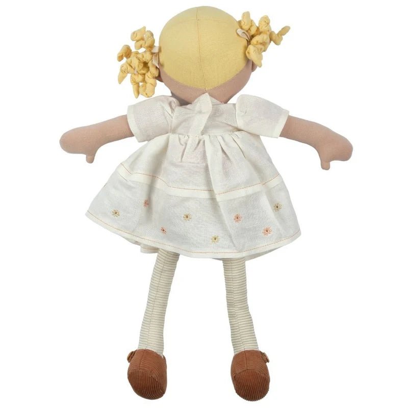 Priscy Blonde Hair Doll in White Linen Dress - SOFT TOYS - Beattys of Loughrea