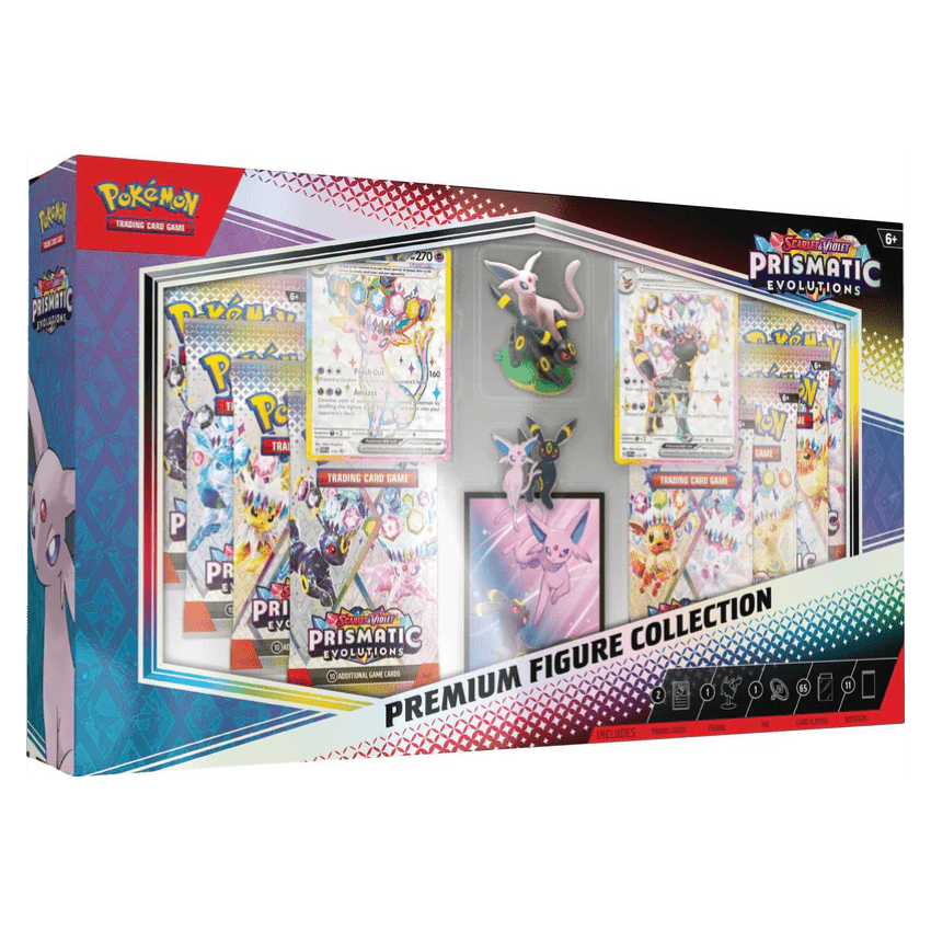 Pokémon TCG: Scarlet & Violet 8.5 Prismatic Evolutions - Premium Figure Collection - HALLOWEEN, PKT MONEY, JOKE - Beattys of Loughrea