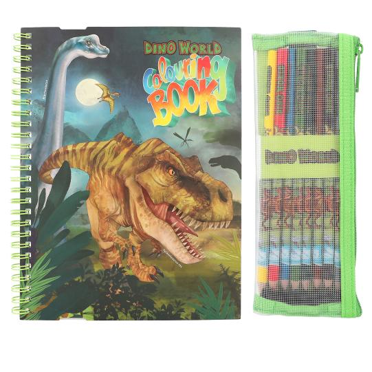 Dino World Colouring Book with Colouring Pencils - Beattys of Loughrea | www.beattys.ie