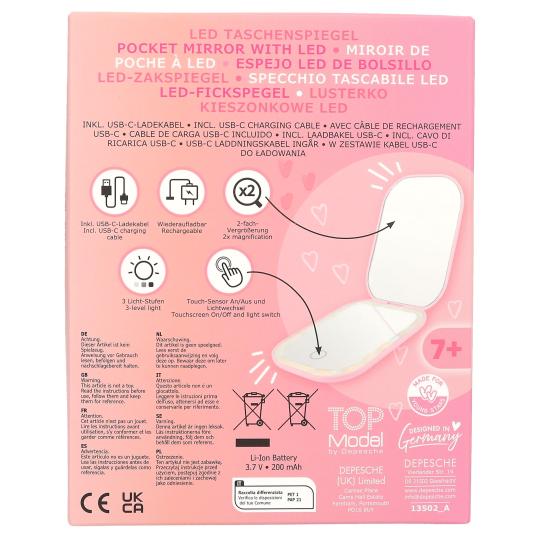 TOPModel Foldable Pocket Mirror with LED BEAUTY and ME - ART & CRAFT/MAGIC/AIRFIX - Beattys of Loughrea
