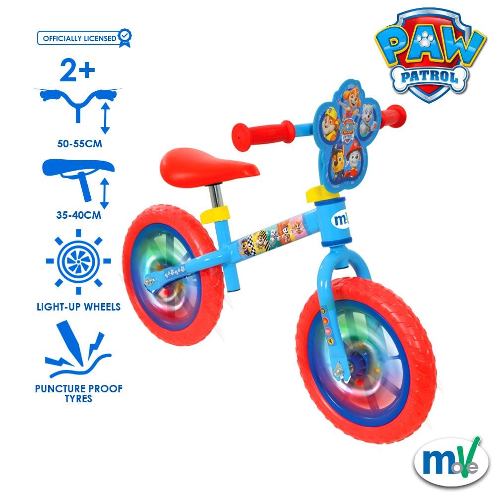 Paw Patrol 12" Balance Bike with Light up Wheels - BIKES - CHILDRENS - Beattys of Loughrea