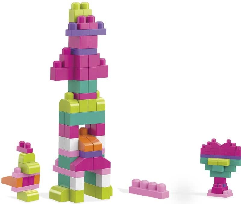 Mega Bloks Building Bag 60pc Pink - CONSTRUCTION - LEGO/KNEX ETC - Beattys of Loughrea