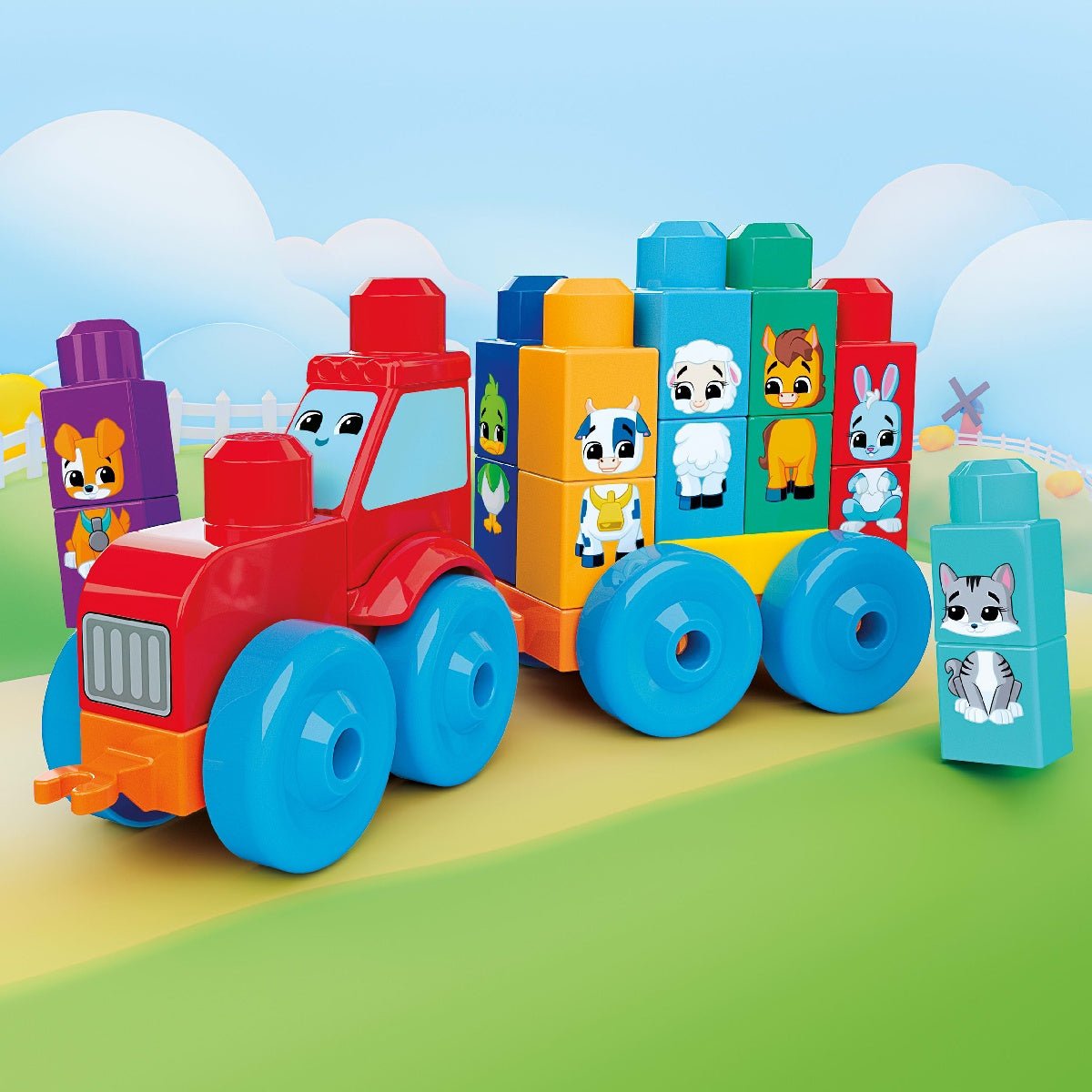 MEGA BLOKS First Builders Build & Match Animal Tractor (30 Pieces) - CONSTRUCTION - LEGO/KNEX ETC - Beattys of Loughrea