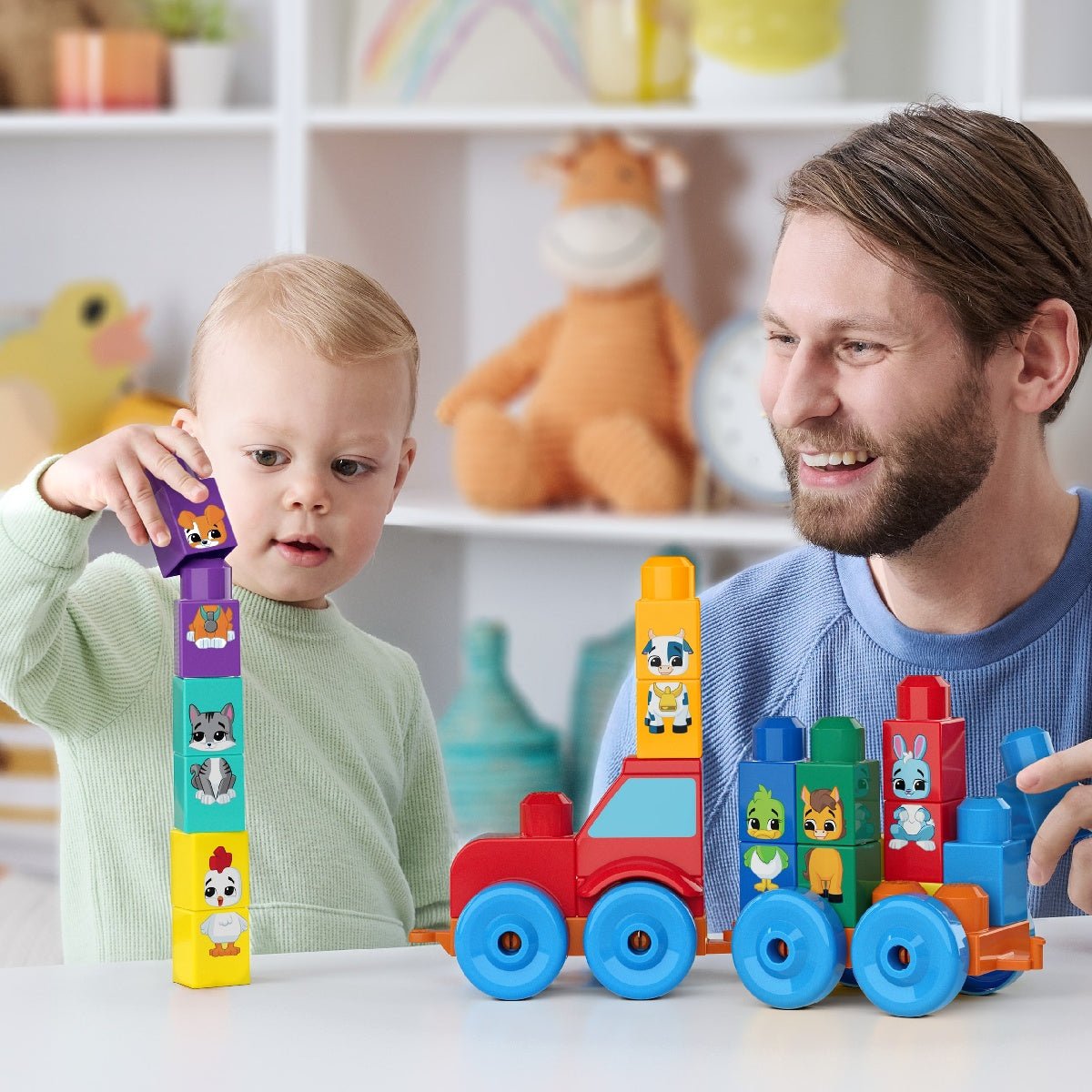 MEGA BLOKS First Builders Build & Match Animal Tractor (30 Pieces) - CONSTRUCTION - LEGO/KNEX ETC - Beattys of Loughrea