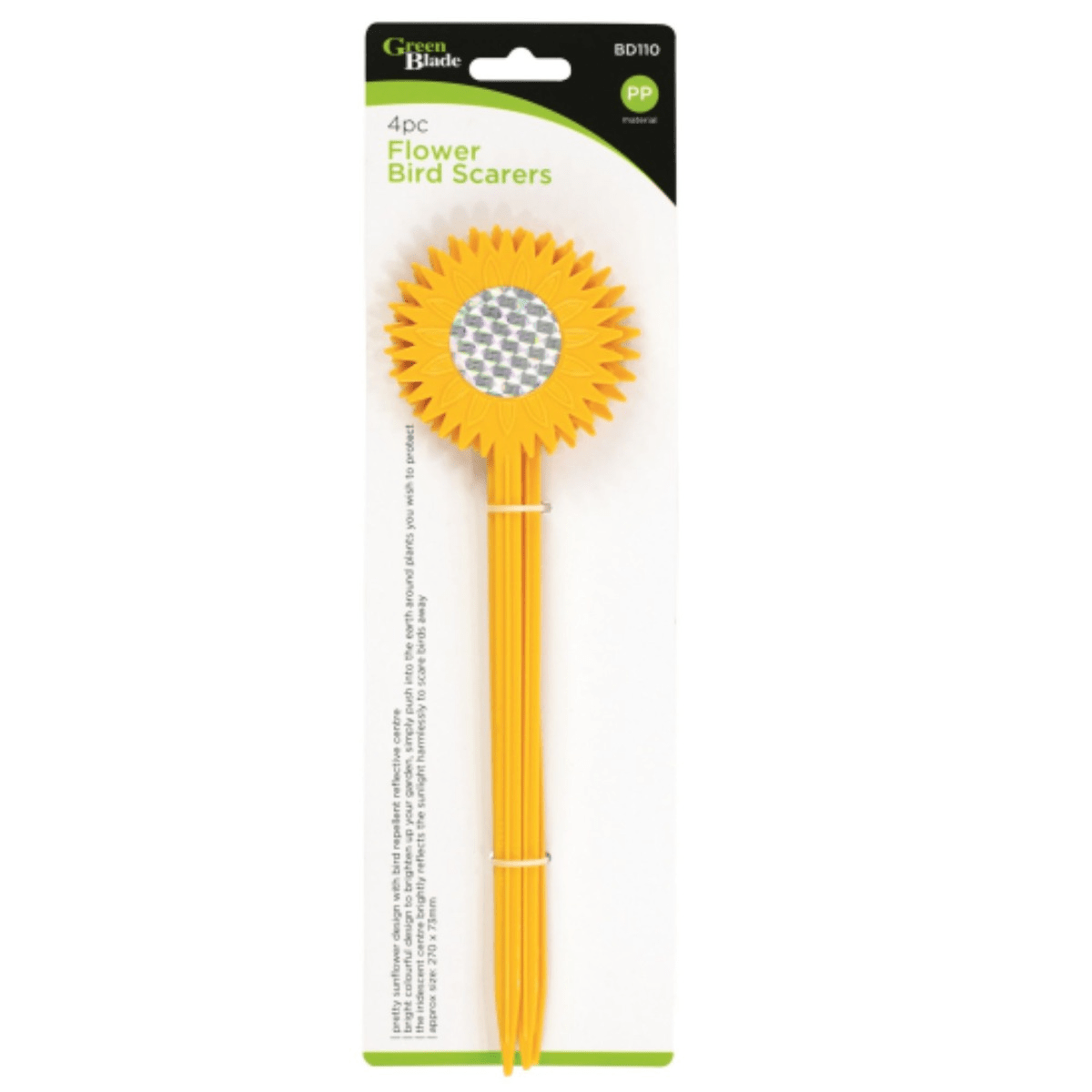 Green Blade 4pc Flower Bird Scarers BB‑BD110 - INSECTICIDE/SMOKE CANE - Beattys of Loughrea
