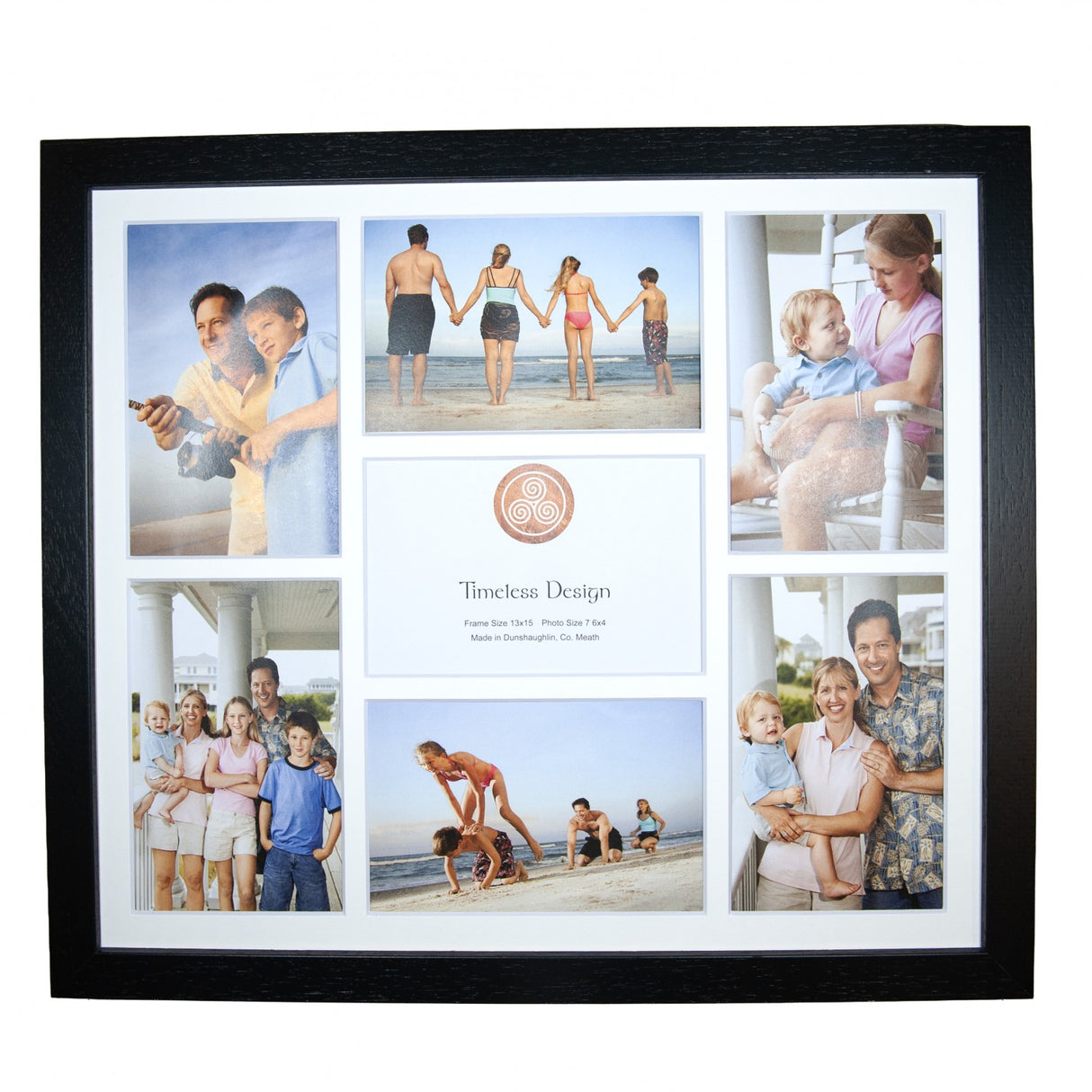 Multi Black (6x4) × 7 Frame – White Mount - PHOTO FRAMES - PLATED, GILT, STONE - Beattys of Loughrea