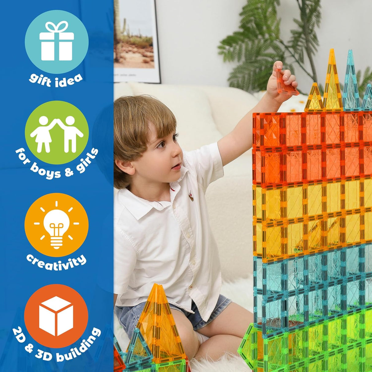 Geomag Magnetic Tiles Gems 60 Pieces - CONSTRUCTION - LEGO/KNEX ETC - Beattys of Loughrea