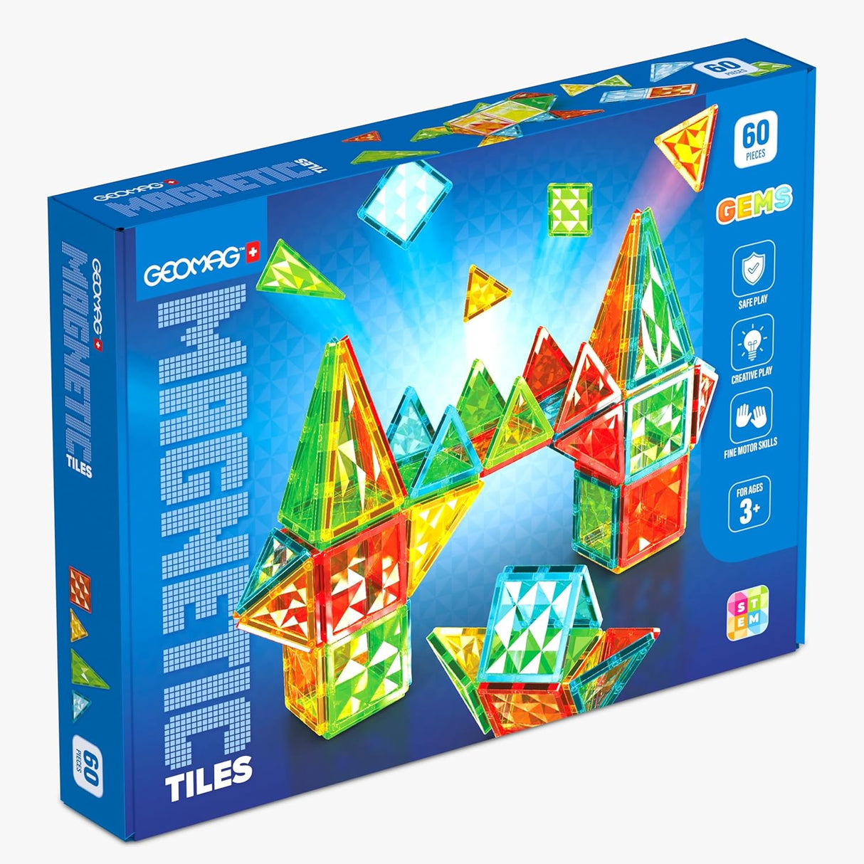 Geomag Magnetic Tiles Gems 60 Pieces - CONSTRUCTION - LEGO/KNEX ETC - Beattys of Loughrea