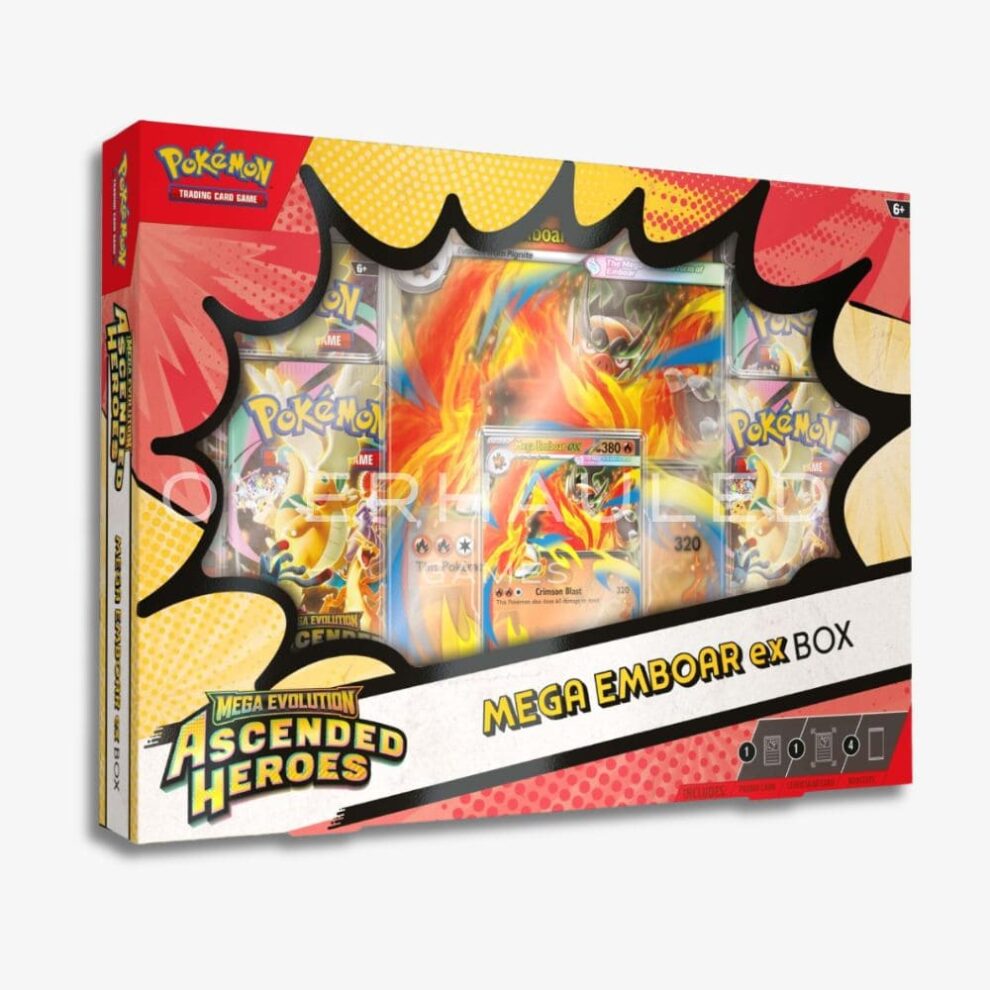 Pokémon TCG: Mega Evolution Ascended Heroes - Mega Emboar ex Box - HALLOWEEN, PKT MONEY, JOKE - Beattys of Loughrea