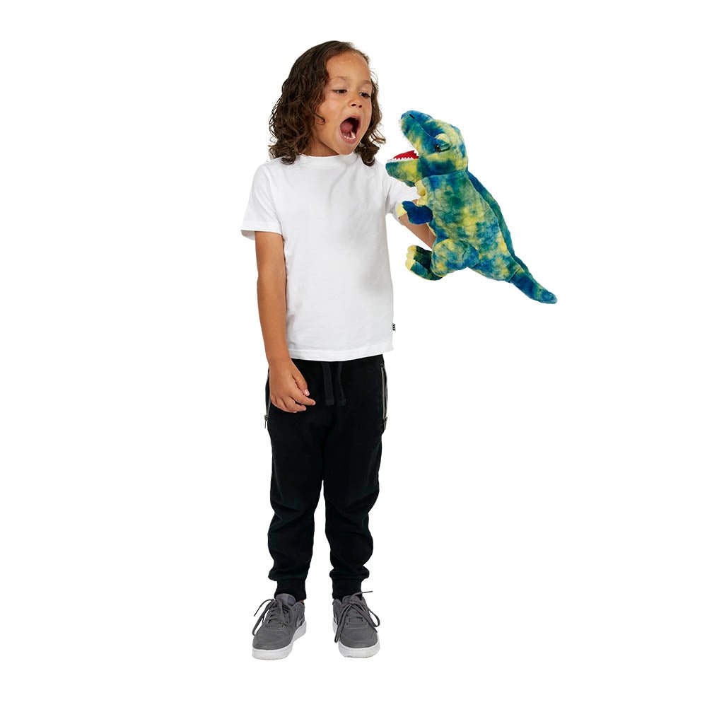 The Puppet Company Baby Dino T - Rex Blue Hand Puppet - SOFT TOYS - Beattys of Loughrea