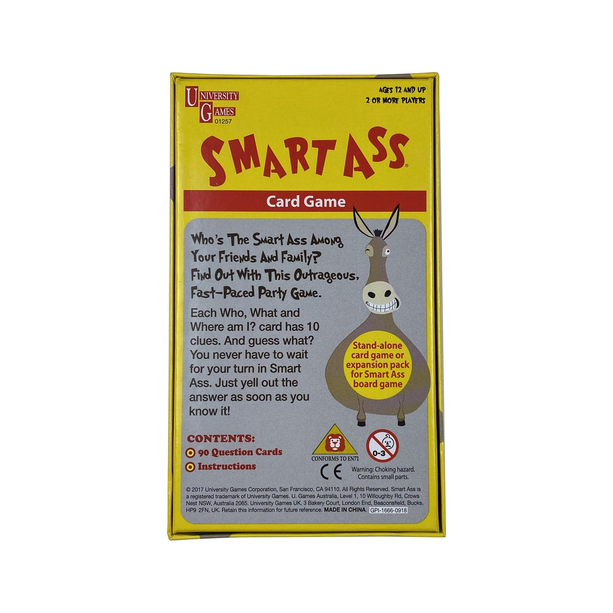 University Games Smart Ass Trivia Card Game