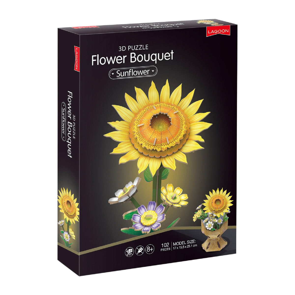 Sunflower Bouquet 3D Puzzle, 102 Pieces