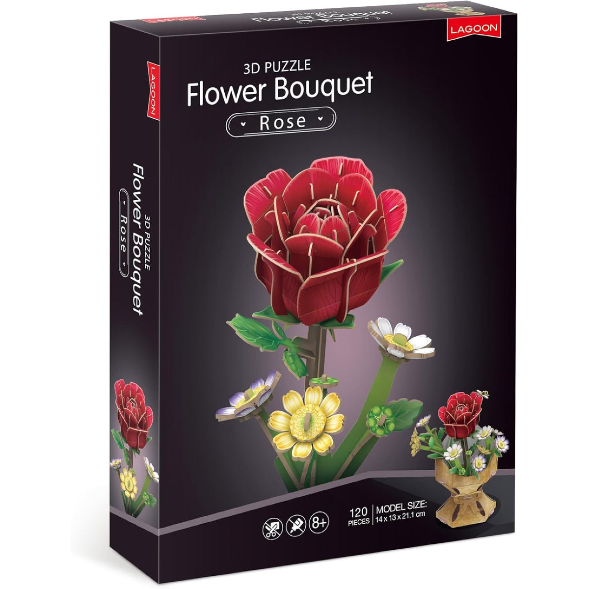 Rose Bouquet 3D Puzzle, 120 Pieces