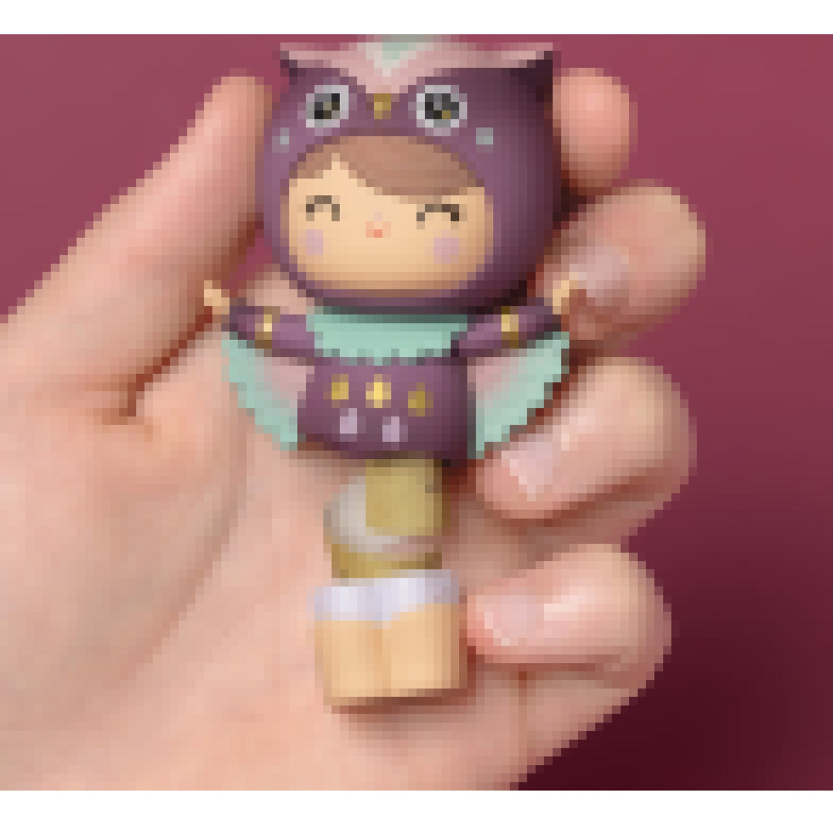 Momiji Sugar Plum Wood Message Doll - Assorted - One Supplied*