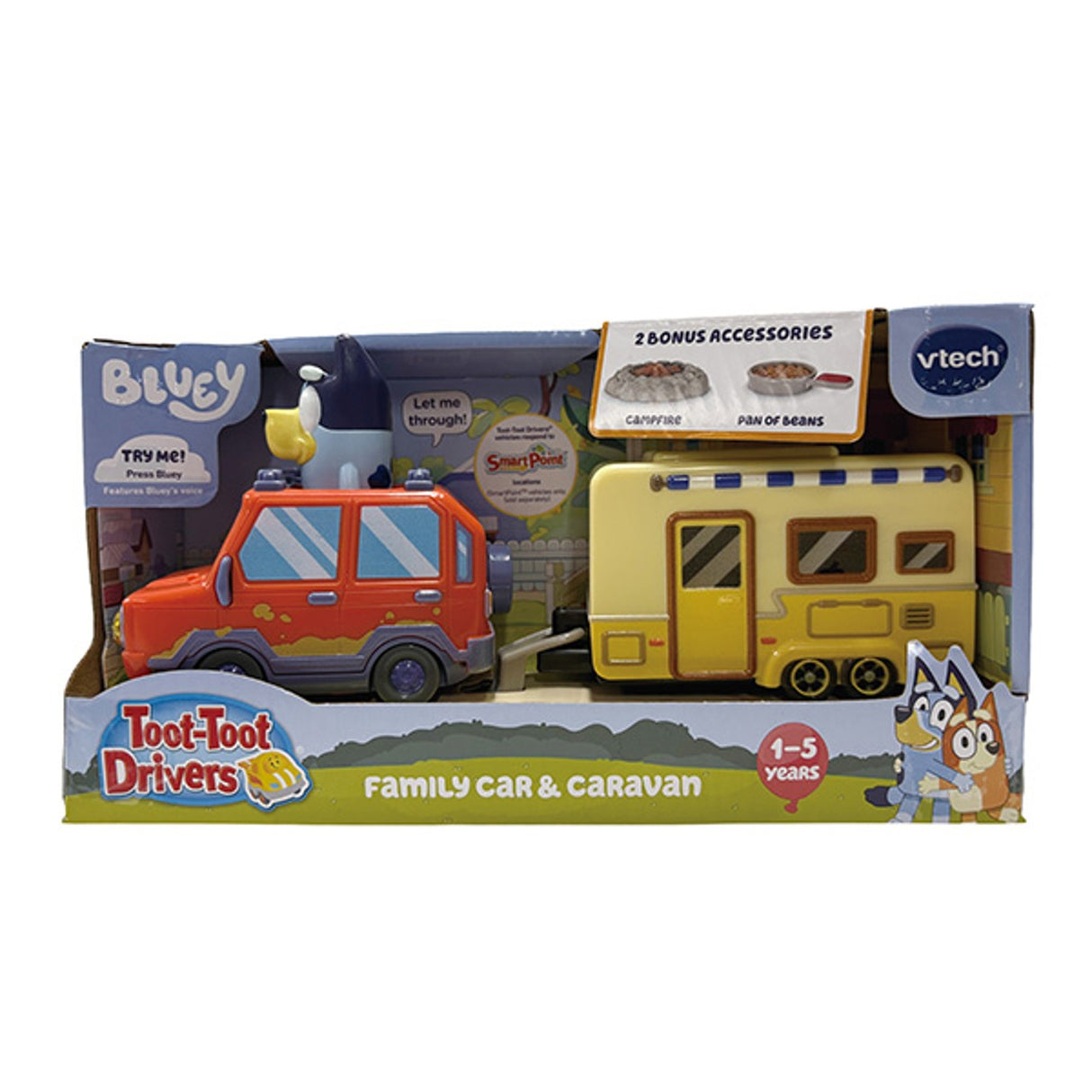 VTech Toot-Toot Drivers Bluey Family Car & Caravan