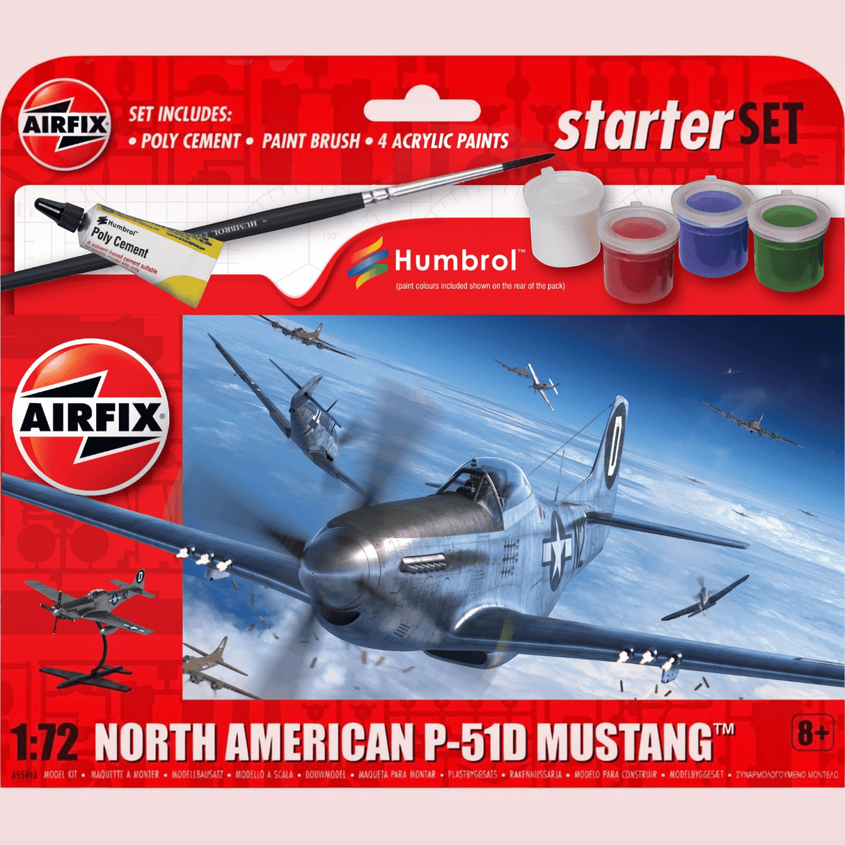 Airfix Starter Set North American P-51D Mustang A55013 - ART & CRAFT/MAGIC/AIRFIX - Beattys of Loughrea