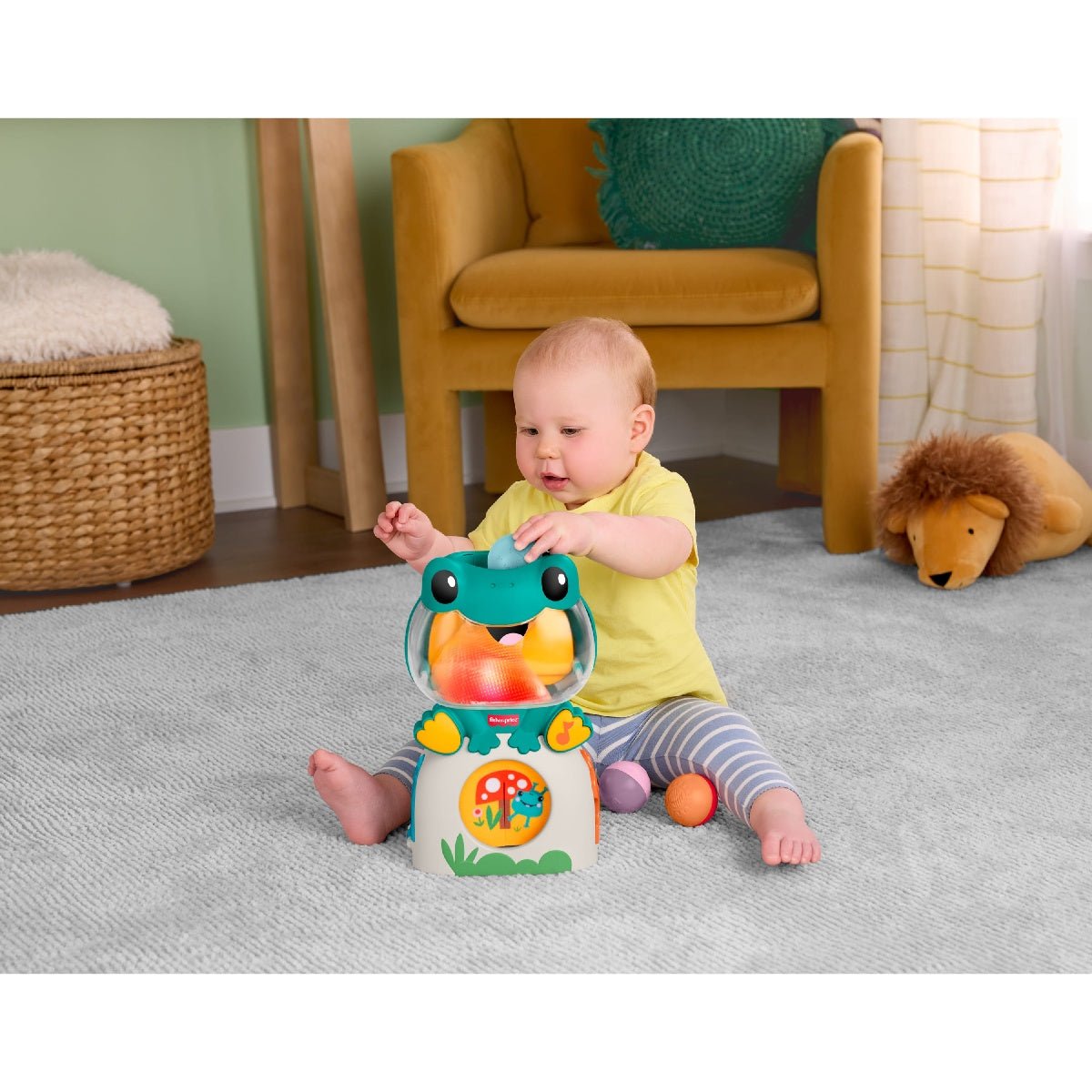 Fisher-Price Light-Up & Roll Frog - BABY TOYS - Beattys of Loughrea