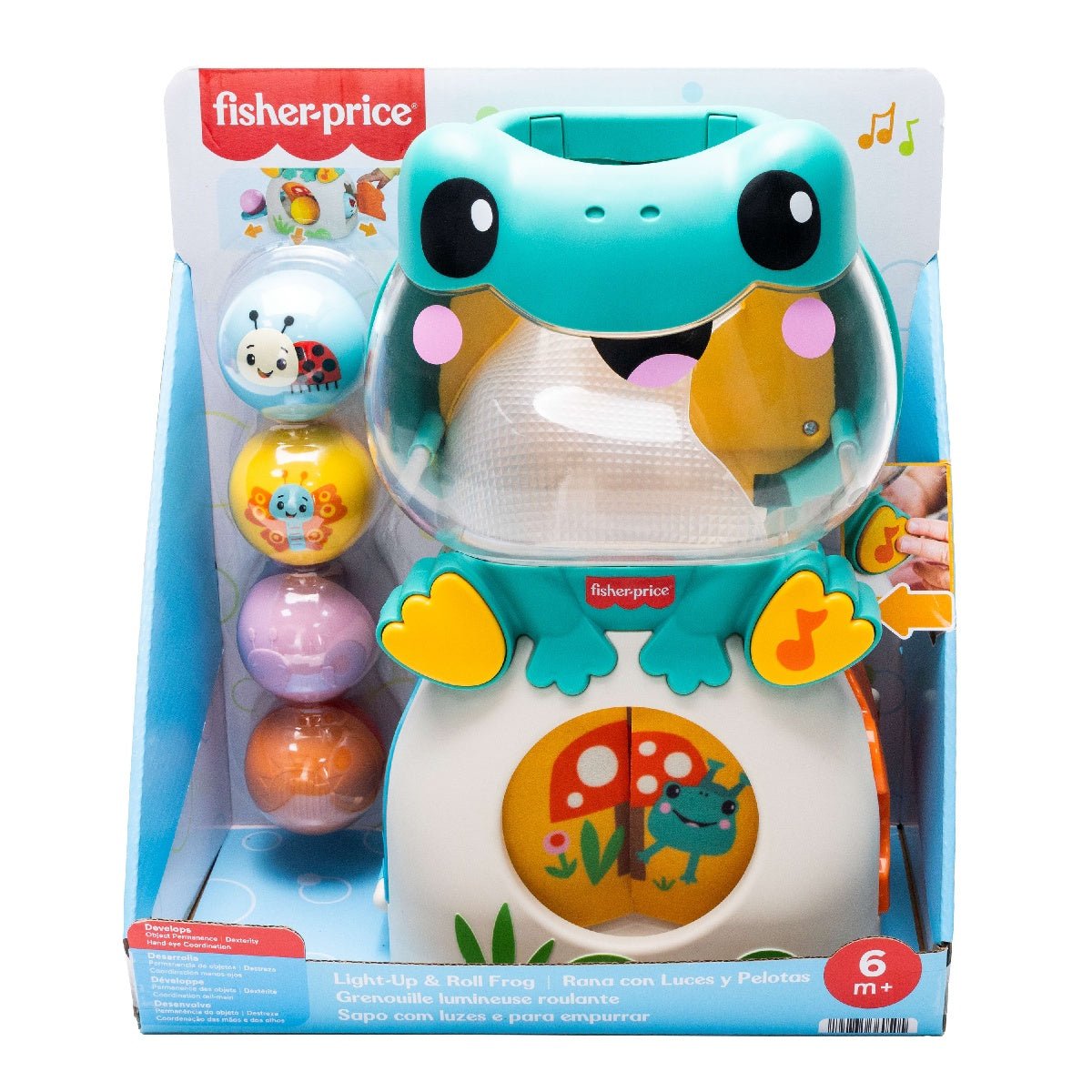 Fisher-Price Light-Up & Roll Frog - BABY TOYS - Beattys of Loughrea
