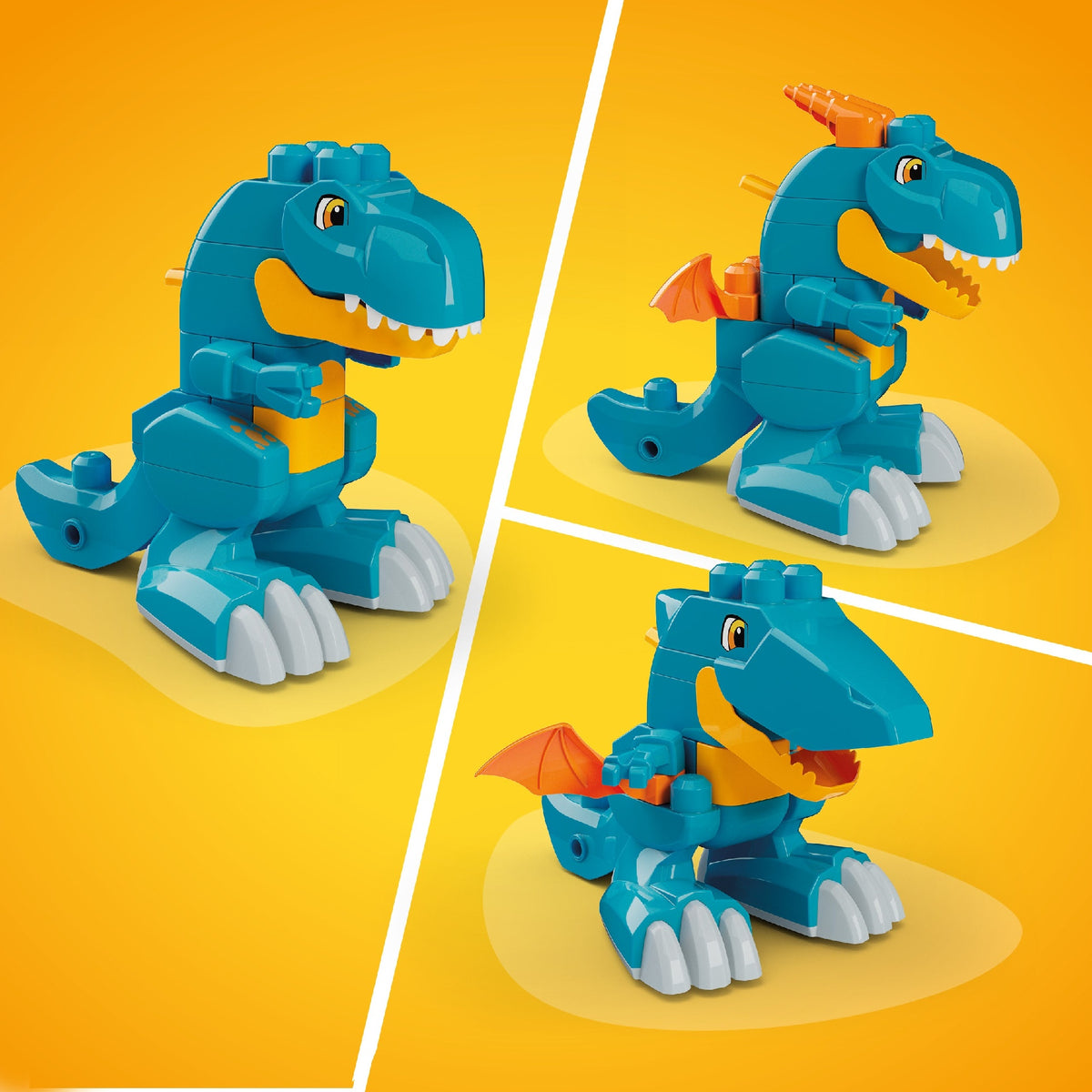 Mega Bloks Fisher-Price 3-in-1 Build & Chomp Dinosaur, 25 Pieces