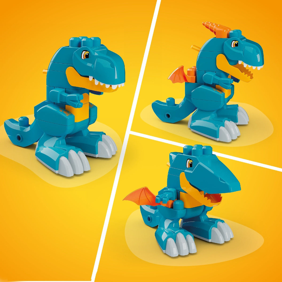 Mega Bloks Fisher-Price 3-in-1 Build & Chomp Dinosaur, 25 Pieces - CONSTRUCTION - LEGO/KNEX ETC - Beattys of Loughrea