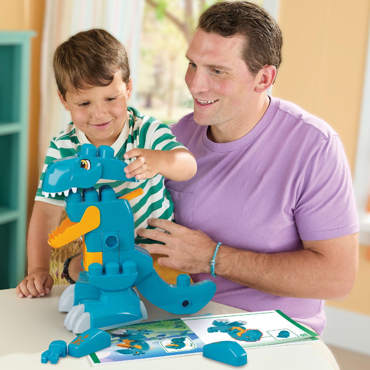 Mega Bloks Fisher-Price 3-in-1 Build & Chomp Dinosaur, 25 Pieces