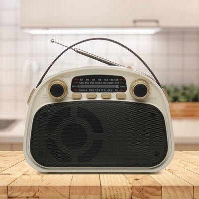 Lloytron Acapulco 3-Band Rechargeable Radio with Musicstream - Cream - PORTABLE CD/RADIO - Beattys of Loughrea