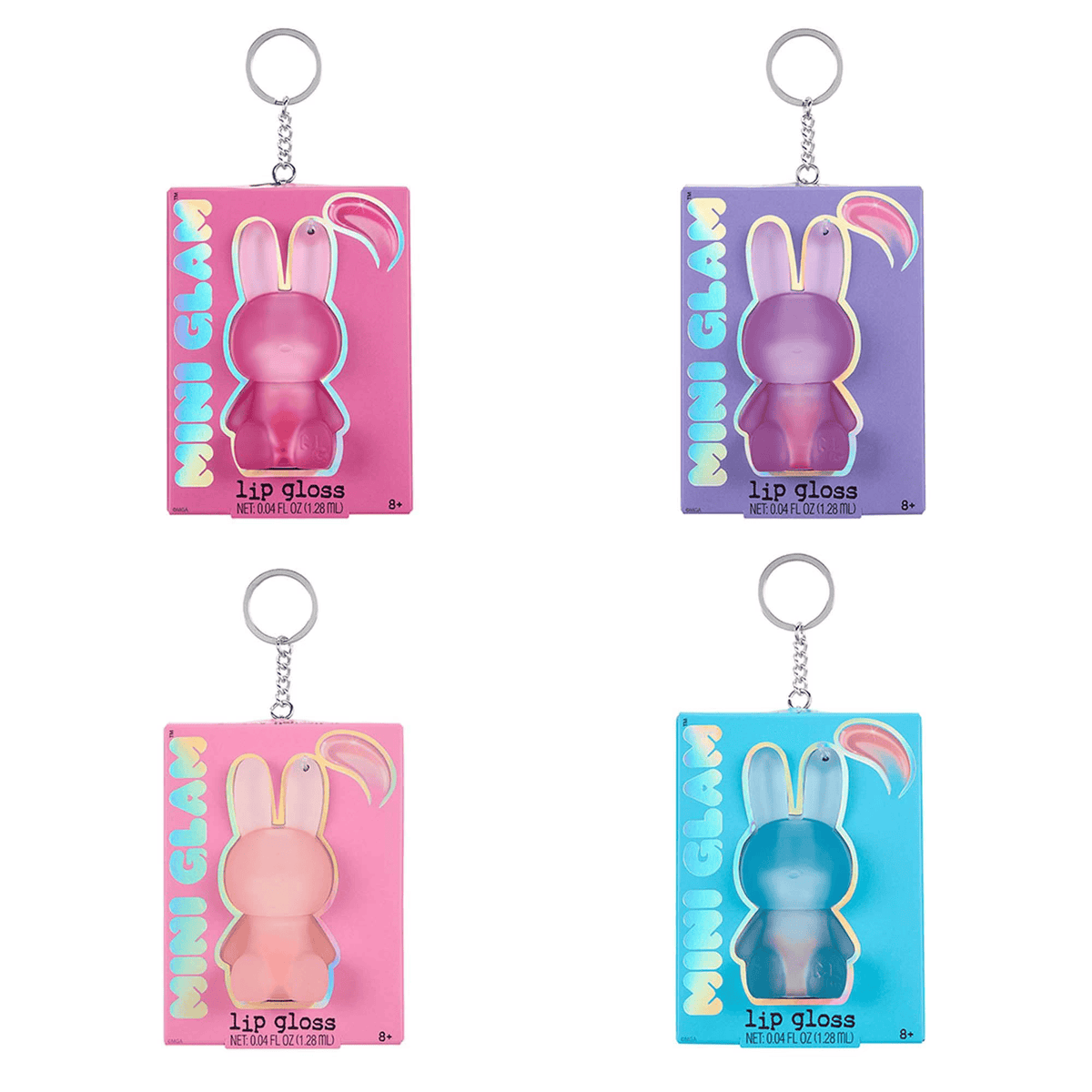Mini Glam Bunny Lip Gloss Keyring - Assorted - One Supplied*