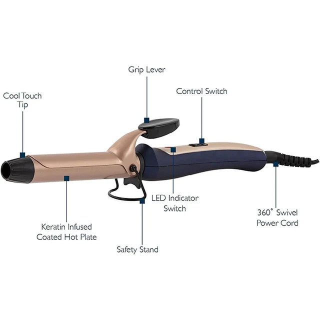 Carmen 25mm Curling Tong C81060BC - CURLERS/CRIMPERS/STRAIGHTENERS - Beattys of Loughrea