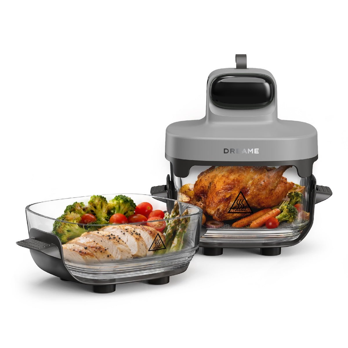 Dreame Tasti PT60 5-in-1 Portable Glass Air Fryer - Grey - AIR FRYER / DEEP FAT FRYERS - Beattys of Loughrea