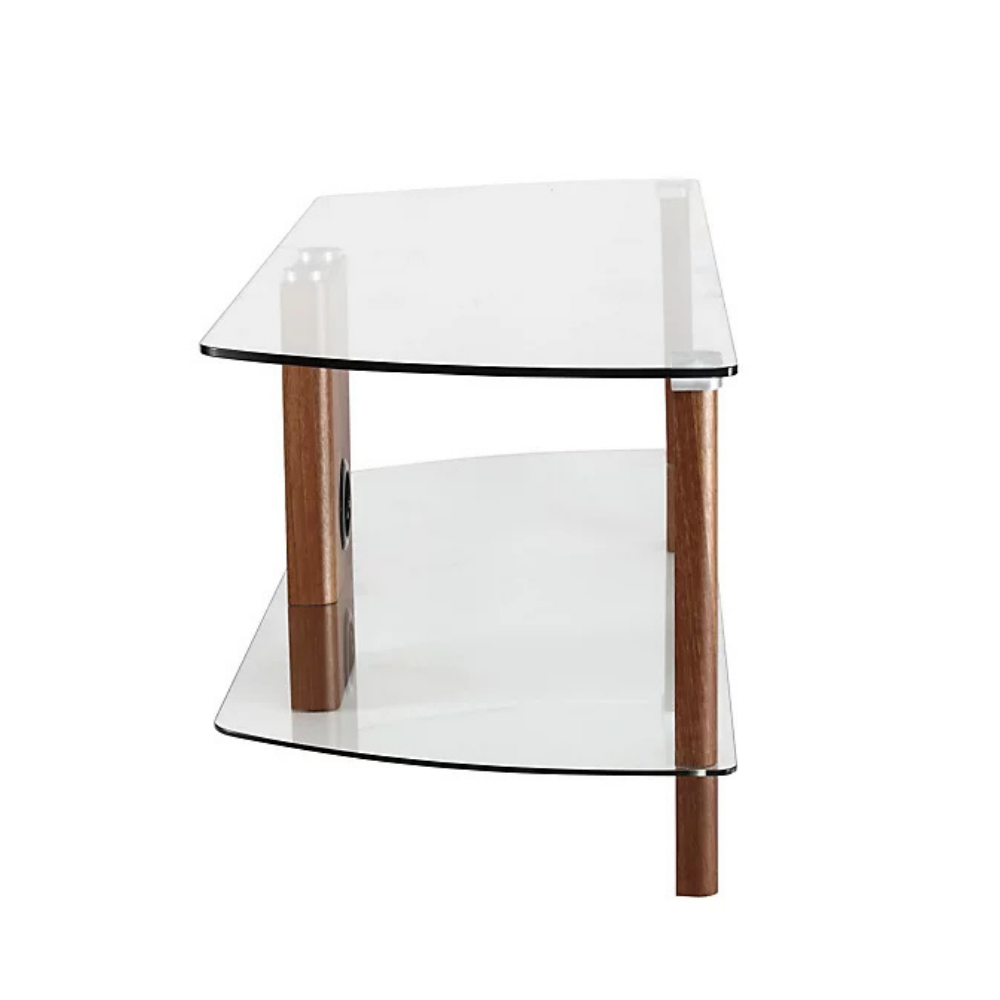 Alphason Century 1500mm Glass TV Stand – Walnut & Clear Glass