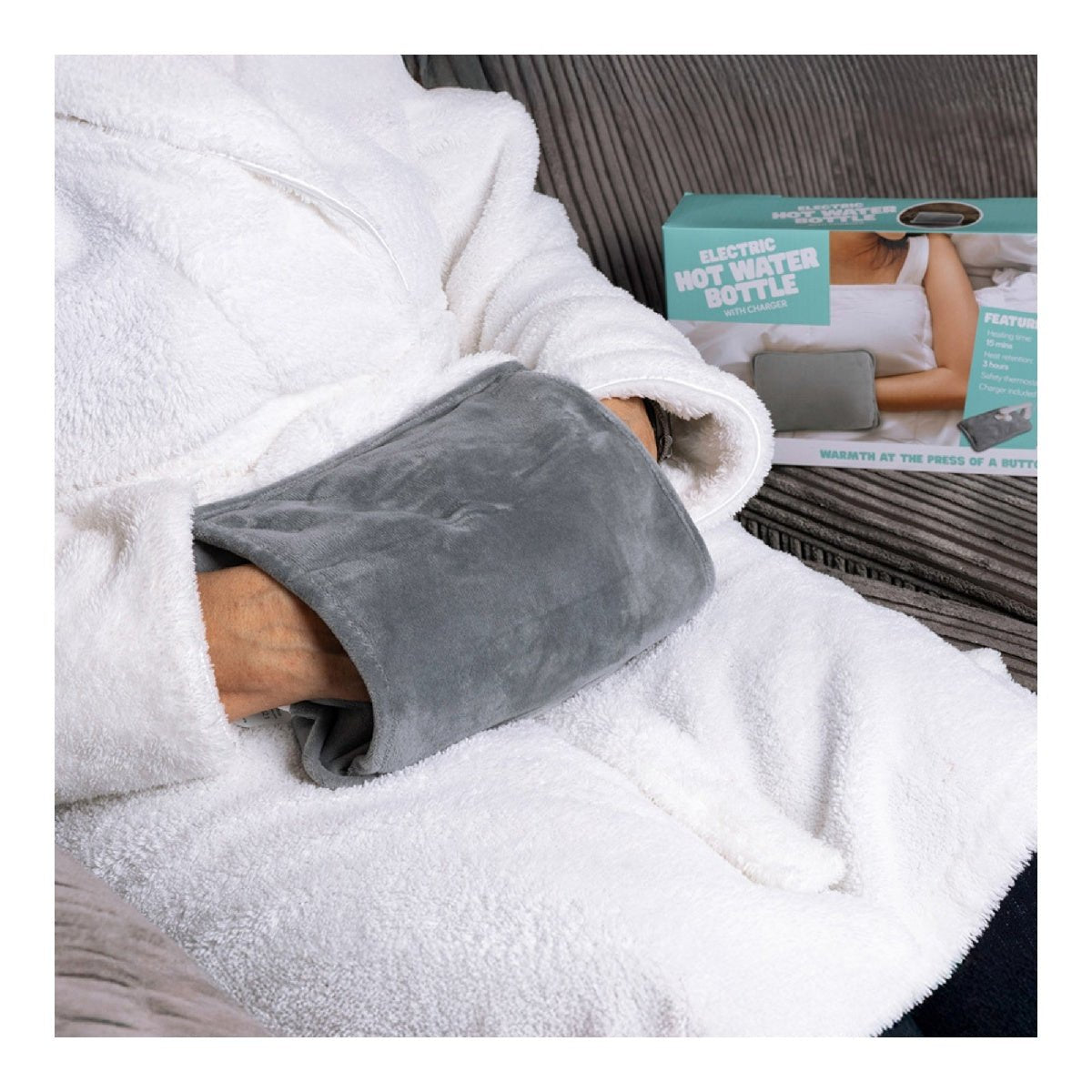 Wellbeing Electric Hot Water Bottle Grey - H/H - HOT WATER BOTTLE - Beattys of Loughrea