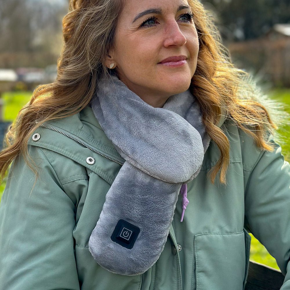Wellbeing Heated Travel Scarf Grey USB Powered - ADULTS SCARF, HAT, GLOVE, SOCKS - Beattys of Loughrea