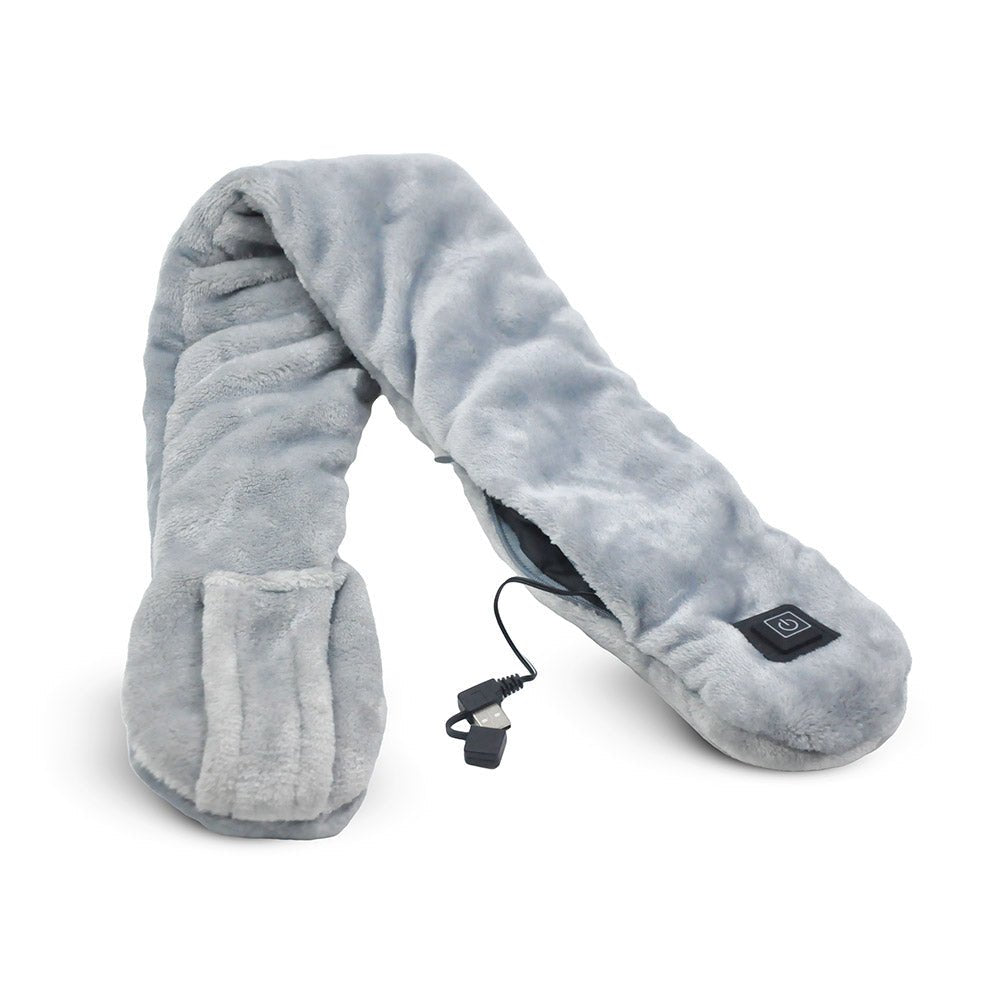 Wellbeing Heated Travel Scarf Grey USB Powered - ADULTS SCARF, HAT, GLOVE, SOCKS - Beattys of Loughrea
