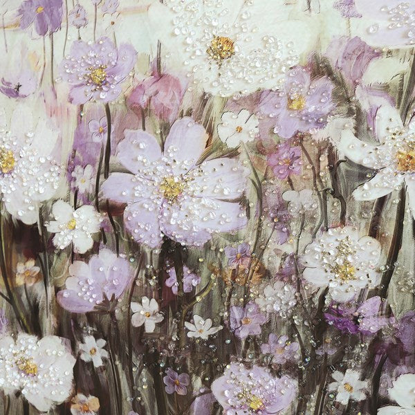 Crystal Art Lilac Floral Canvas 85x115cm - PICTURES, PAINTINGS - Beattys of Loughrea