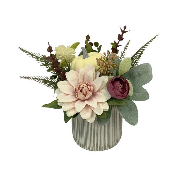 White Rose Ceramic Pot 27cm - POTTED PLANTS - DRY ORNAMENTAL - Beattys of Loughrea