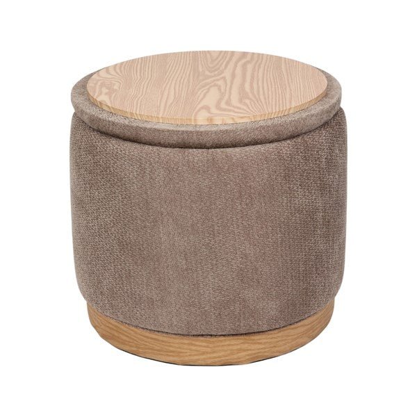 Pouffe Style Storage Ottoman with Tray Top 45x41cm - OCCASIONAL FURNITURE - Beattys of Loughrea