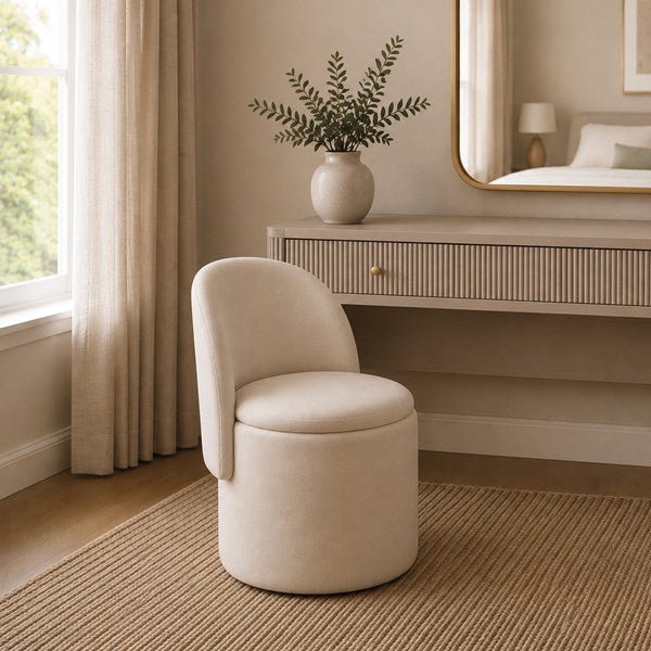 Chair Storage Ottoman Ivory 50x46x71cm - OCCASIONAL FURNITURE - Beattys of Loughrea
