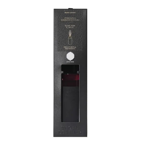 Dark Rum & Rose Reed Diffuser 180ml — French Connection Leather Collection - POT POURRI/AROMATHERAPY/OILS/DIFFUSER - Beattys of Loughrea