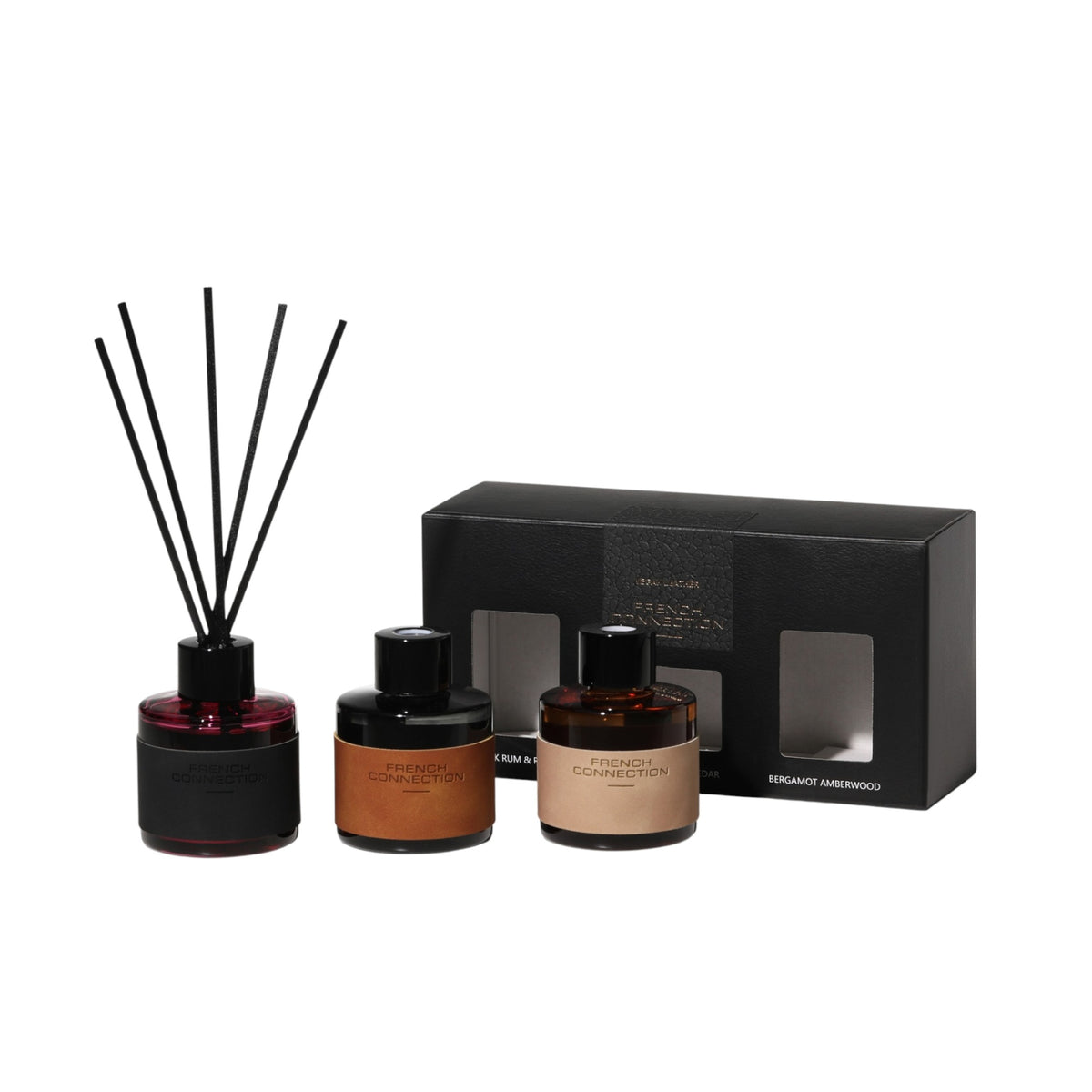 Leather Collection Reed Diffuser Gift Set 3 x 50ml — French Connection