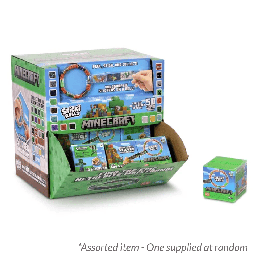 Sticki Rolls Minecraft Capsules - Assorted - One Supplied* - ART & CRAFT/MAGIC/AIRFIX - Beattys of Loughrea