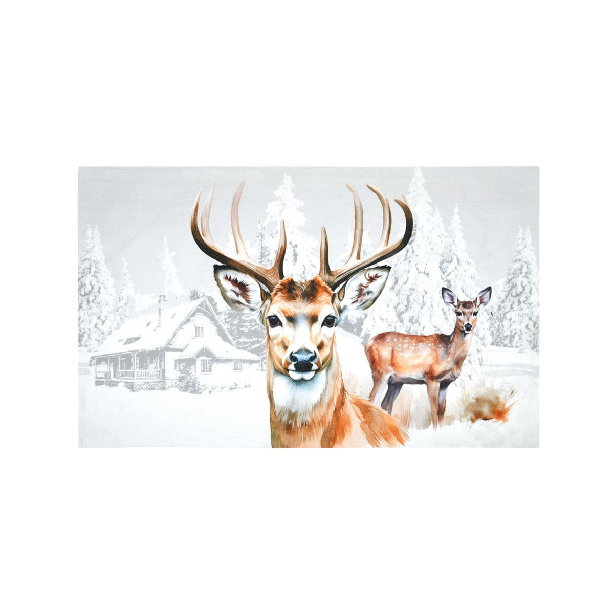 STOF Brame Deer Motif Rug, Natural, 75x45cm - FLOOR/FIRESIDE RUGS - Beattys of Loughrea