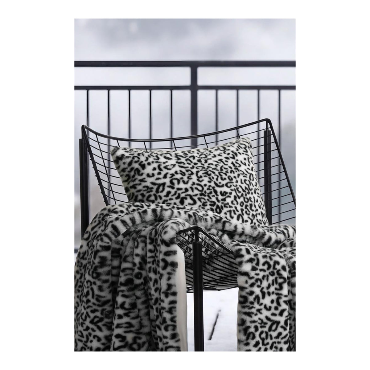 STOF Panthera Leopard-Print Cushion, Black, 45x45cm - CUSHIONS/COVERS - Beattys of Loughrea