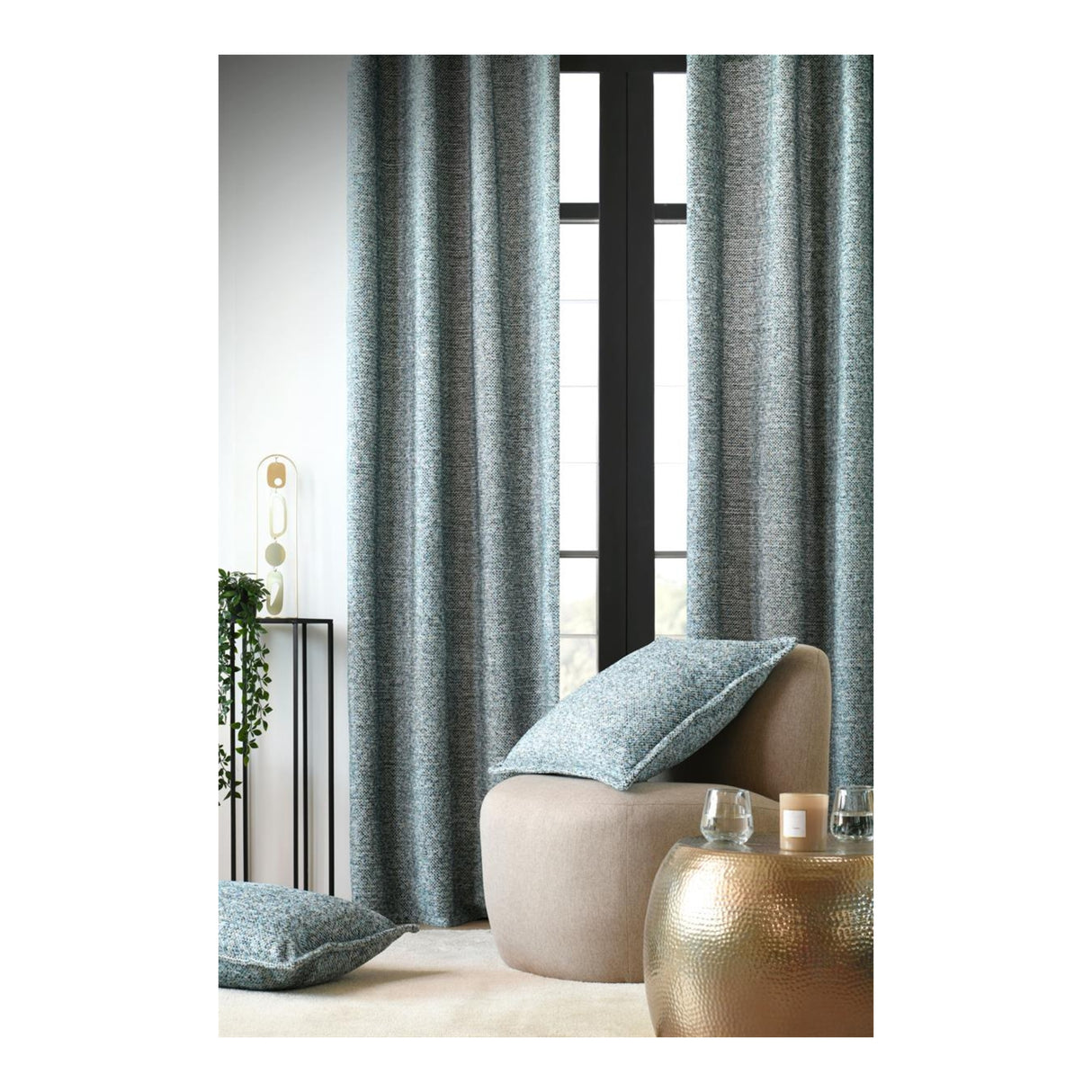 STOF Dublin Thermal Curtain, Blue, 140x260cm - CURTAINS - READY MADE - Beattys of Loughrea